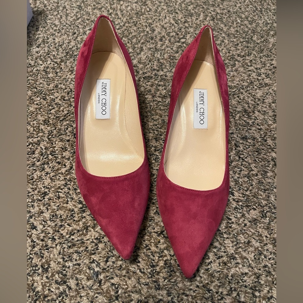 Jimmy Choo NWT Suede Light Burgundy Kitten Heels 39.5 (39 1/2)